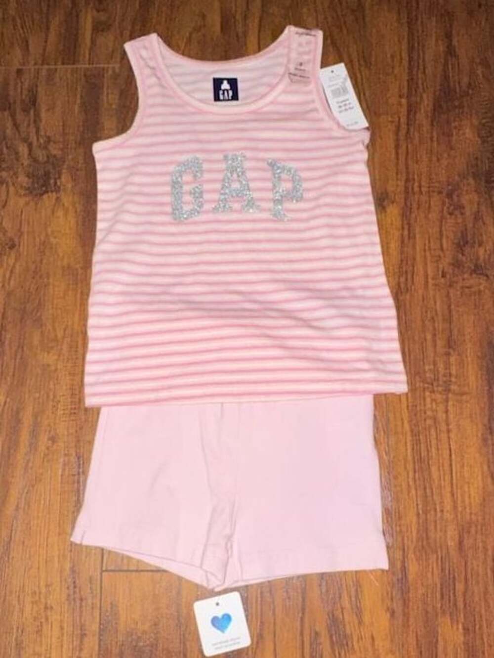 Gap Playtime Favorites Tank Top And Shorts Set Size 3 Years Pink Stripes - Girlโ
